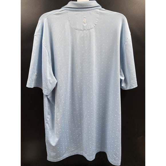 JOHNNIE-O Performance Golf Polo Button Shirt Gulf Blue & White Mens Size XL - Picture 3 of 5